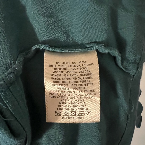 Anthropologie Elevenses Eldora Draped Blazer in Teal Medium - Picture 7 of 8